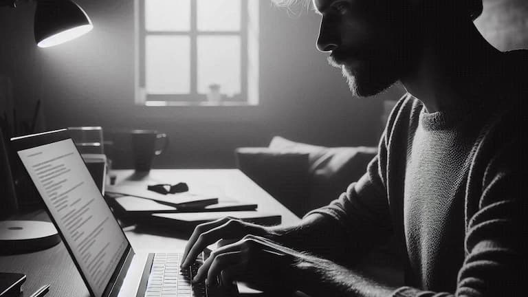 Man infront of laptop